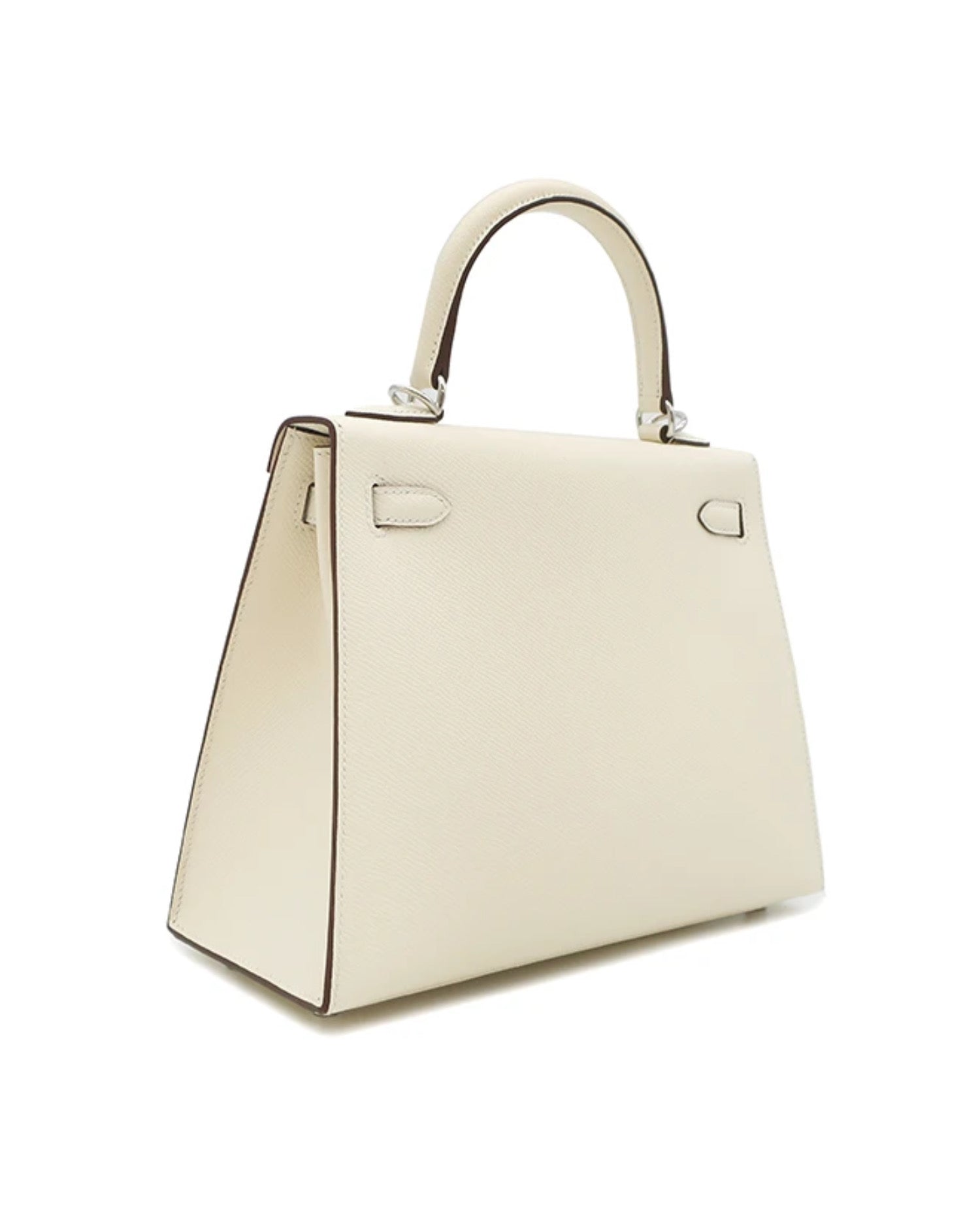 حقيبة هيرمس كيلي 25 بإطارات فضية بيج محروق