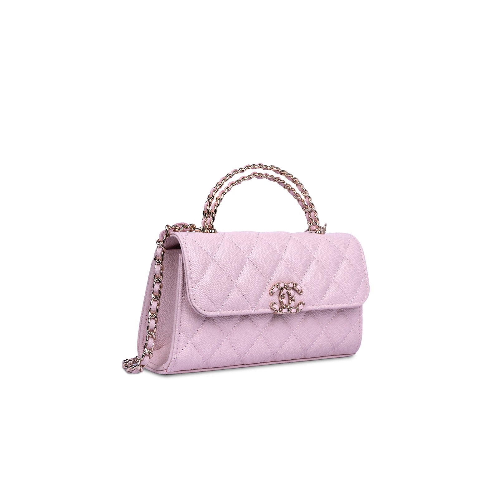 حقيبة شانيل توب هاندل وردية