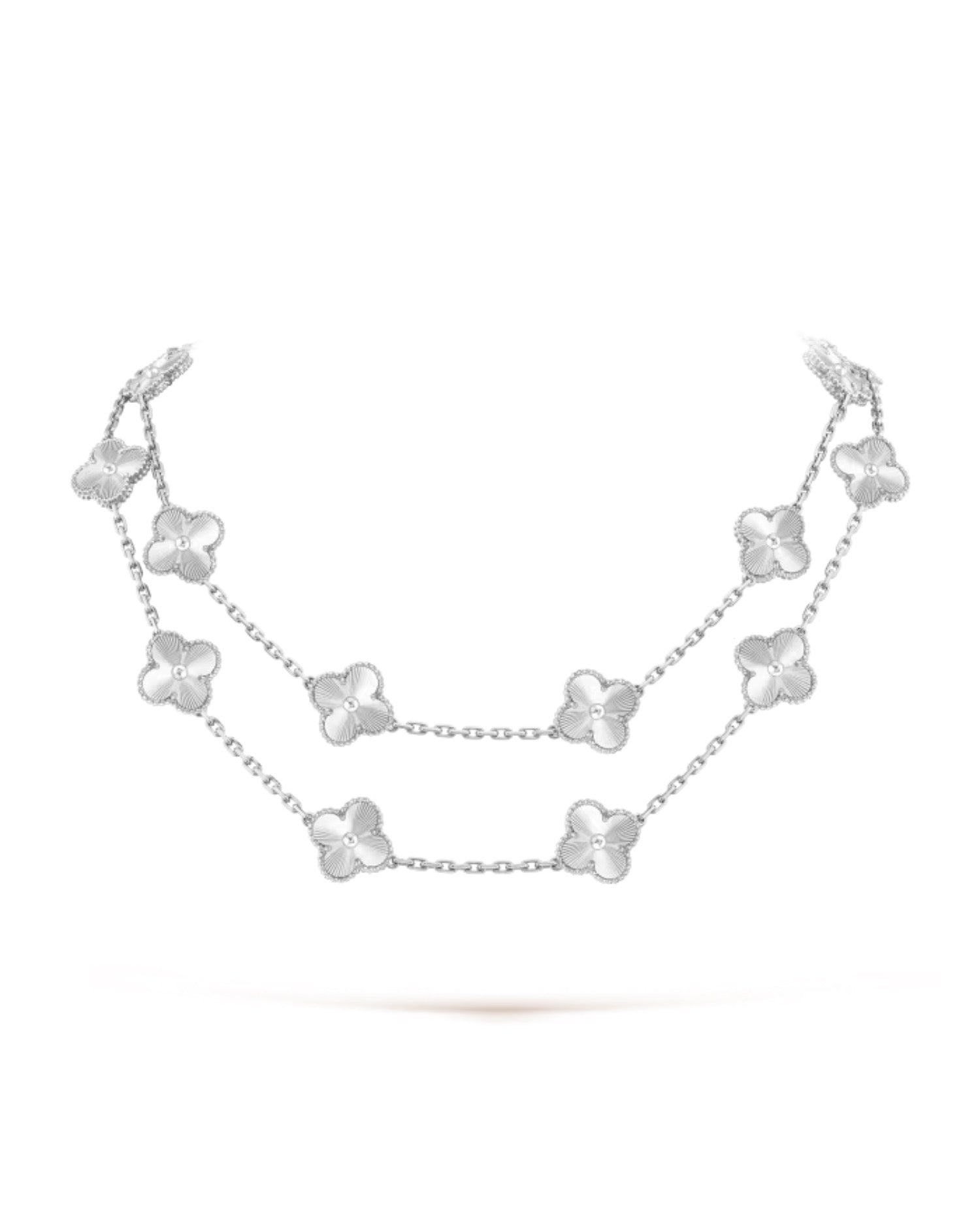 VCF Vintage Alhambra long necklace, 20 motifs, white gold