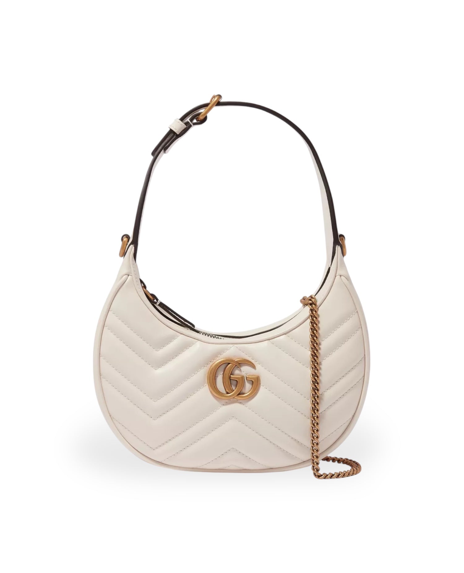 حقيبة غوتشي هاف مون ميني أبيض