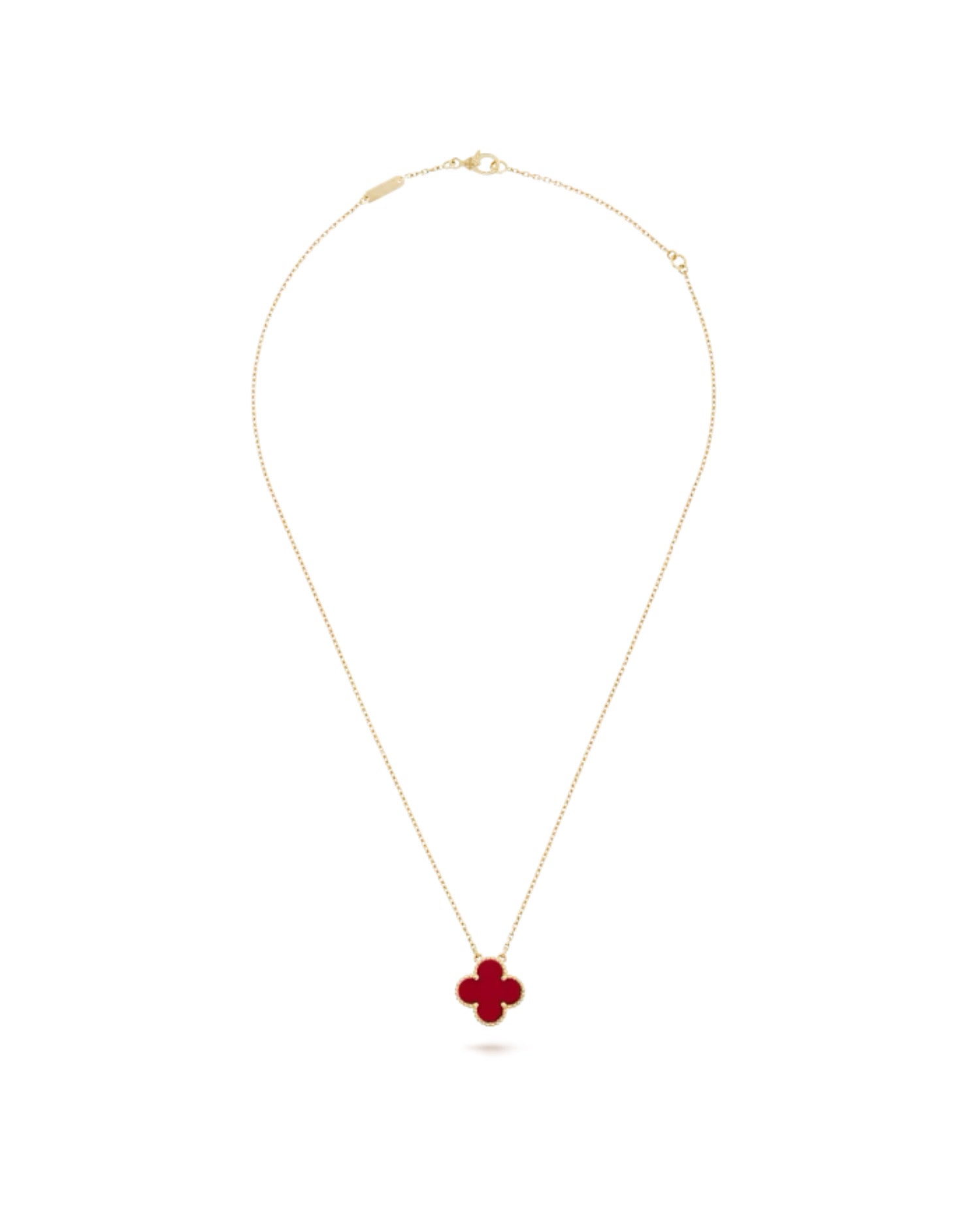 VCF Vintage Alhambra pendant, yellow gold, Carnelian