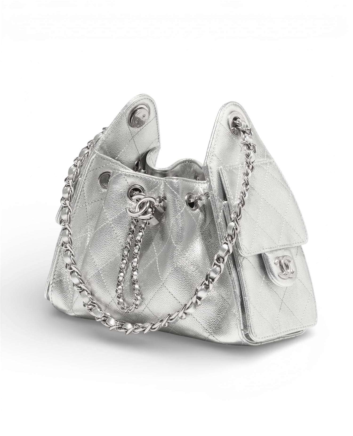 COCO 25 Mini Handbag Silver-Tone Metal Silvery