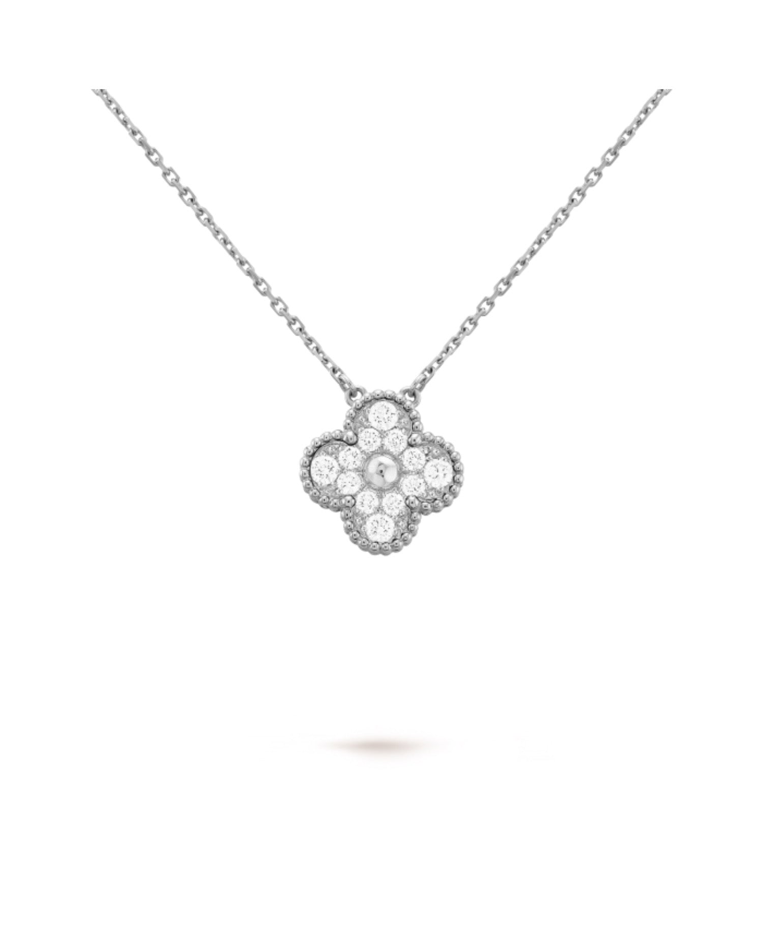 VCF Vintage Alhambra pendant, White Gold, Diamond