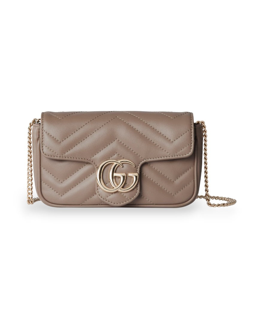 GCC GG Marmont Super mini bag taupe leather