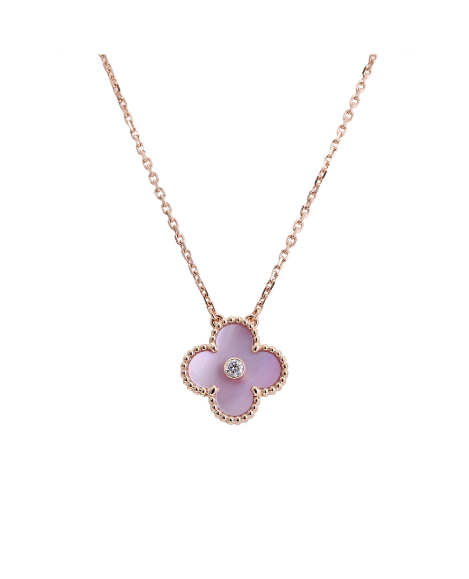 VCF Holiday Pendant 2025 Rose Gold & Pink Mother-Of-Pearl