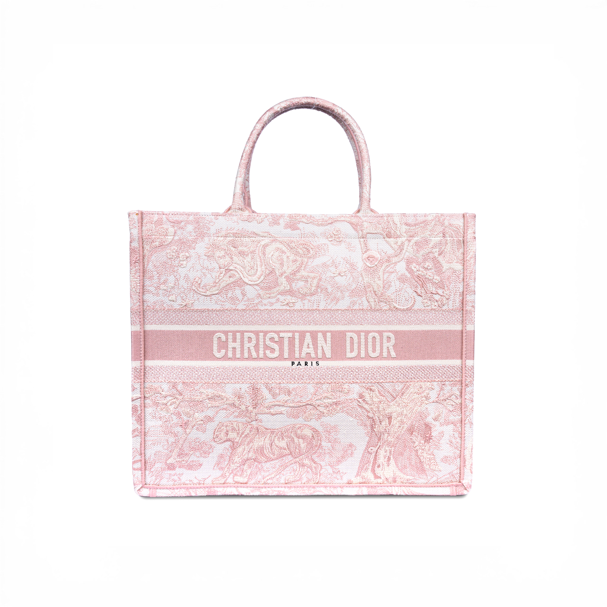 DR Large Book Tote Pink Toile