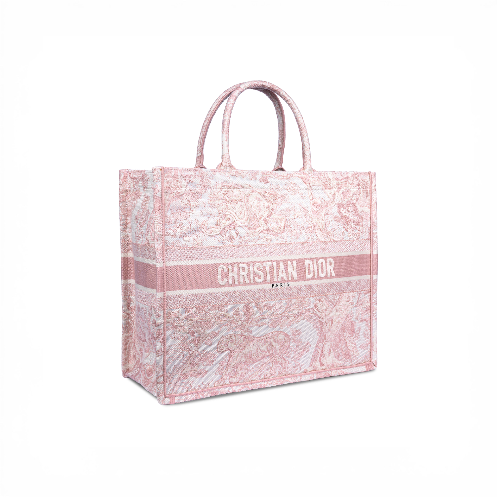 DR Large Book Tote Pink Toile