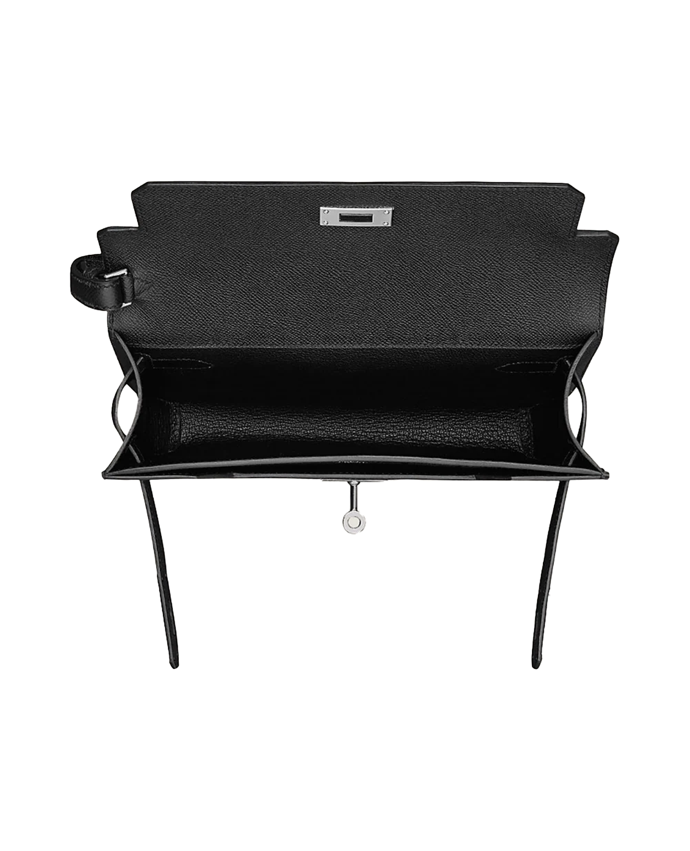 باوتش هيرمس كيلي 25 سوداء بإطارات فضية