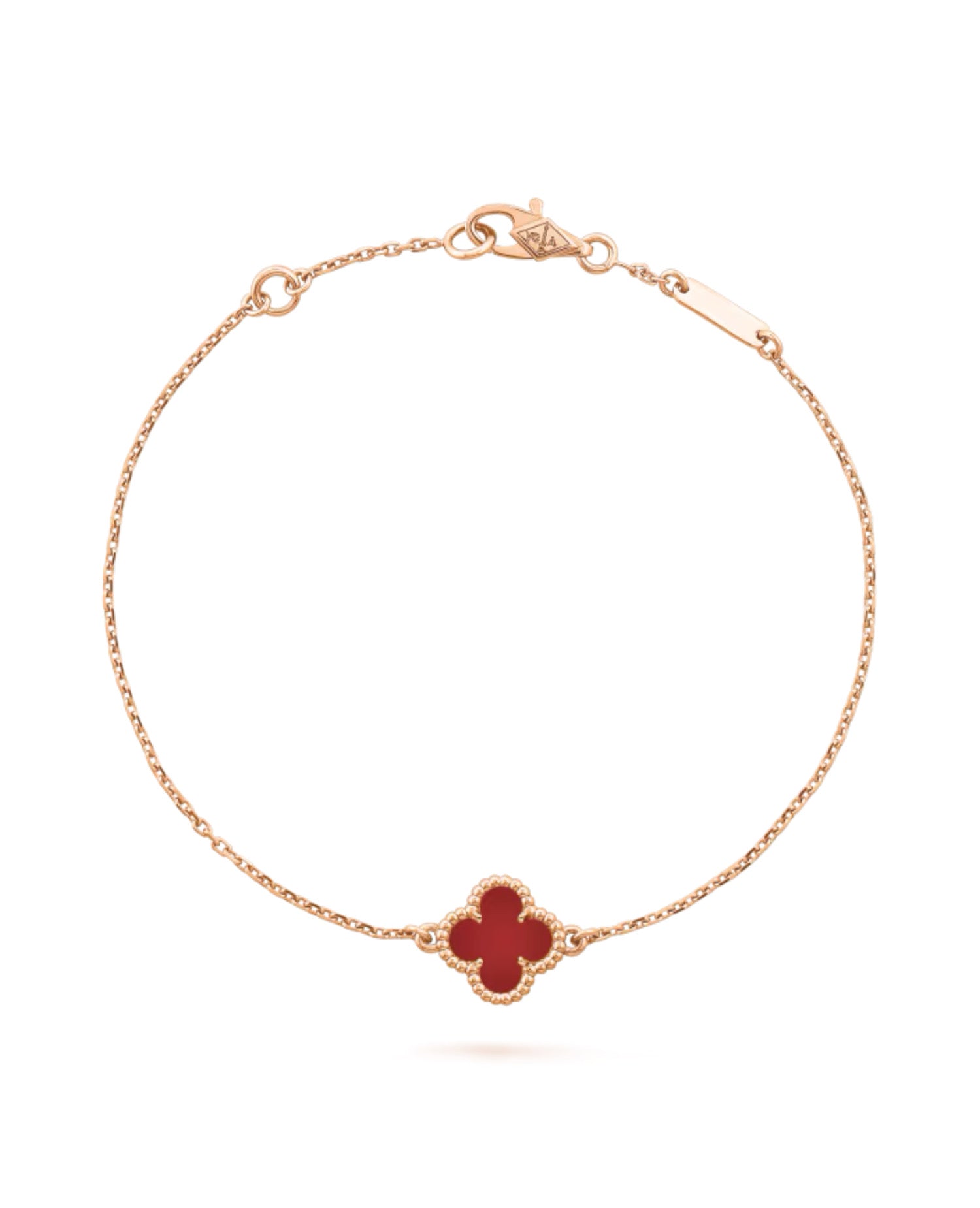 VCF Sweet Alhambra bracelet, rose gold, Carnelian