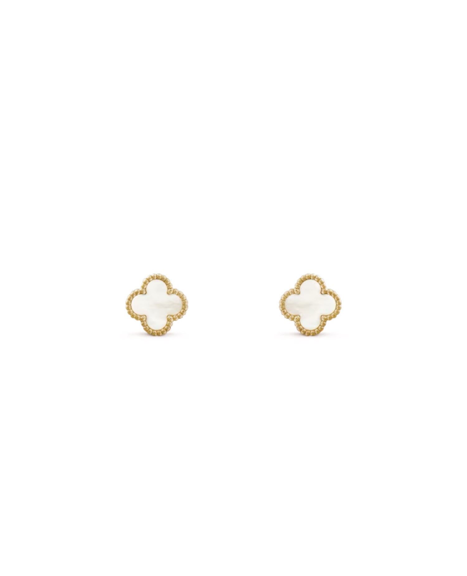 VCF Sweet Alhambra earstuds, yellow gold, Mother-of-pearl