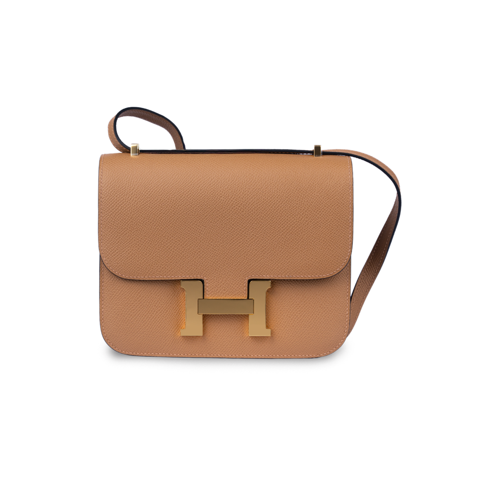 حقيبة هيرمس كونستانس 18 بني بإطارات ذهبية