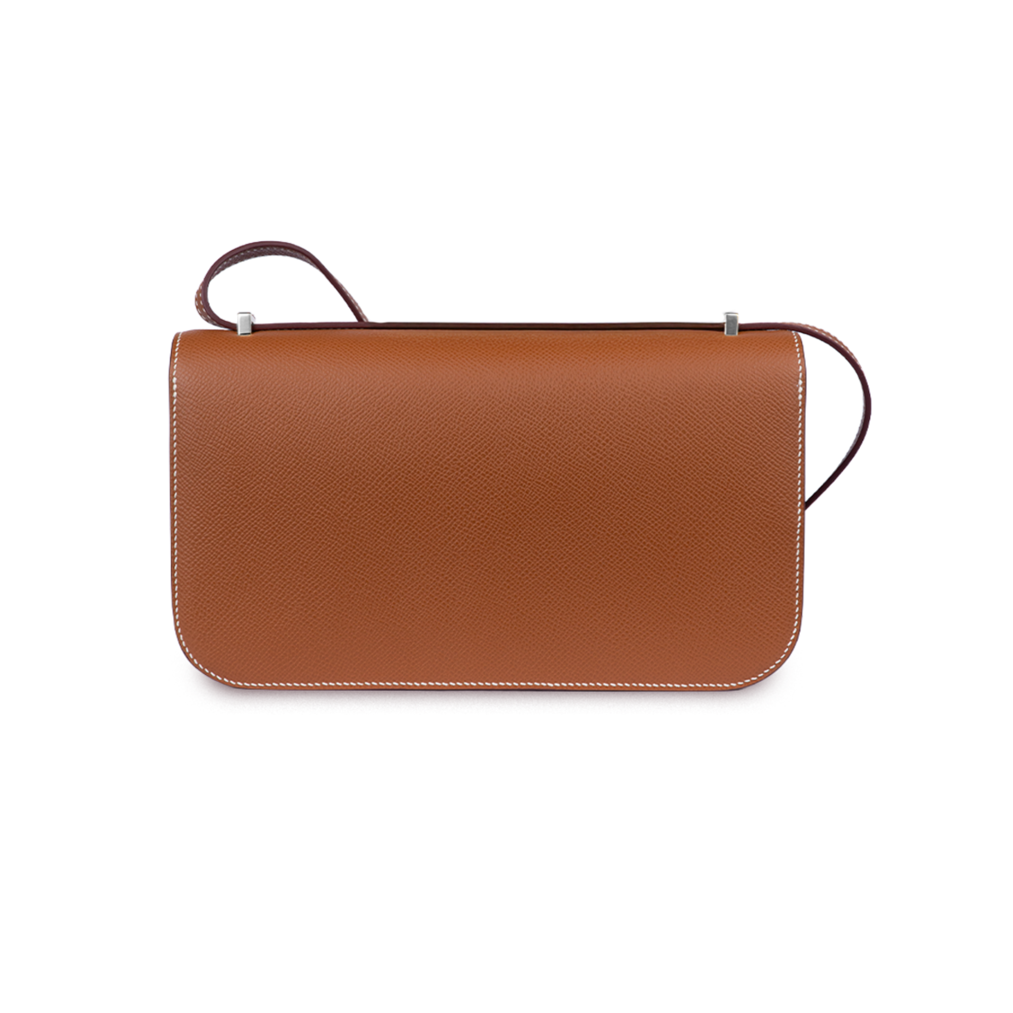 حقيبة هيرمس كونستانس إيلان بني بإطارات فضية