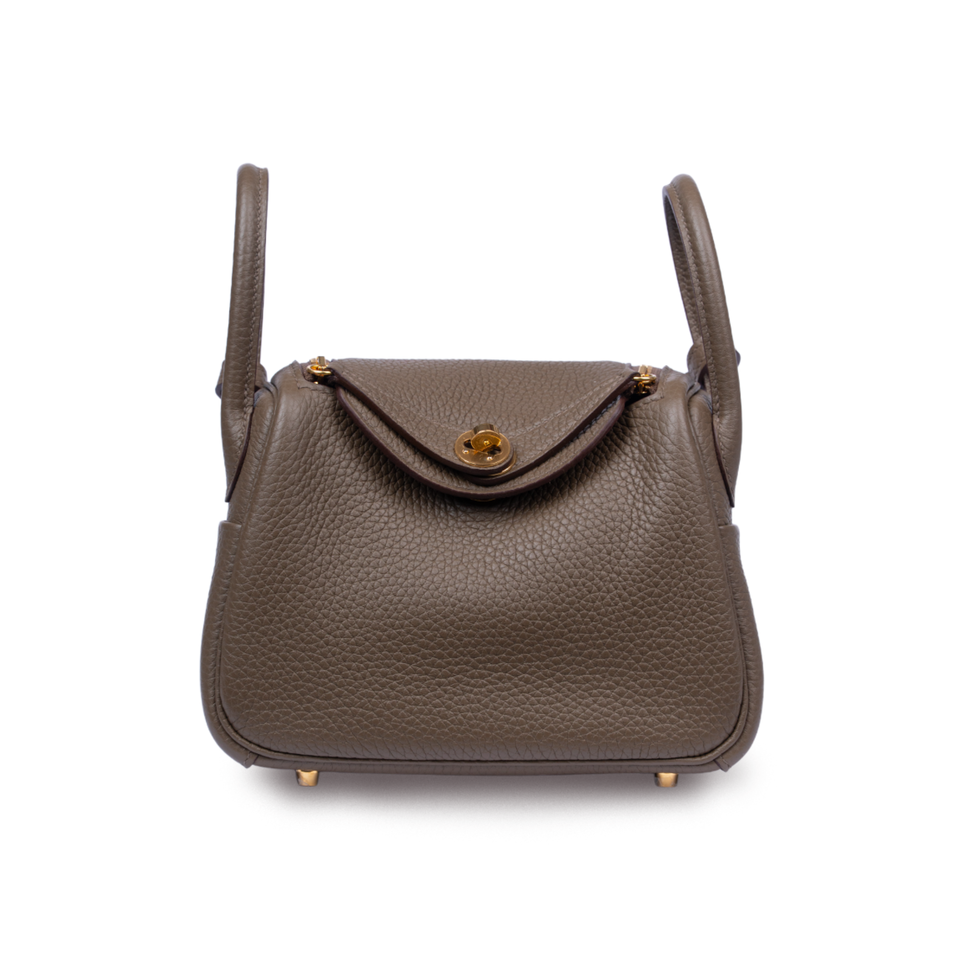 حقيبة هيرمس ليندي ميني رمادي بني دافئ