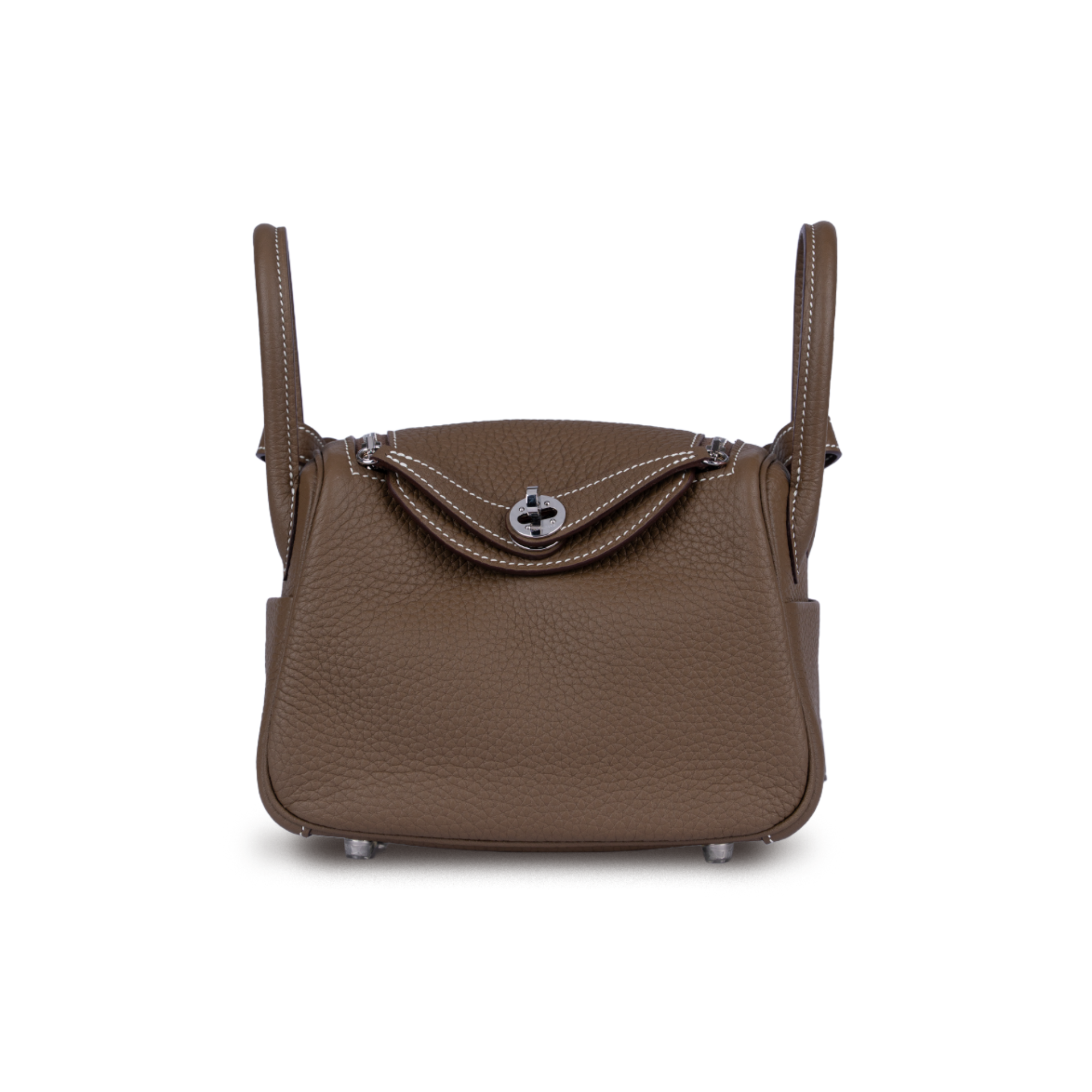 حقيبة هيرمس ليندي ميني رمادي بني دافئ