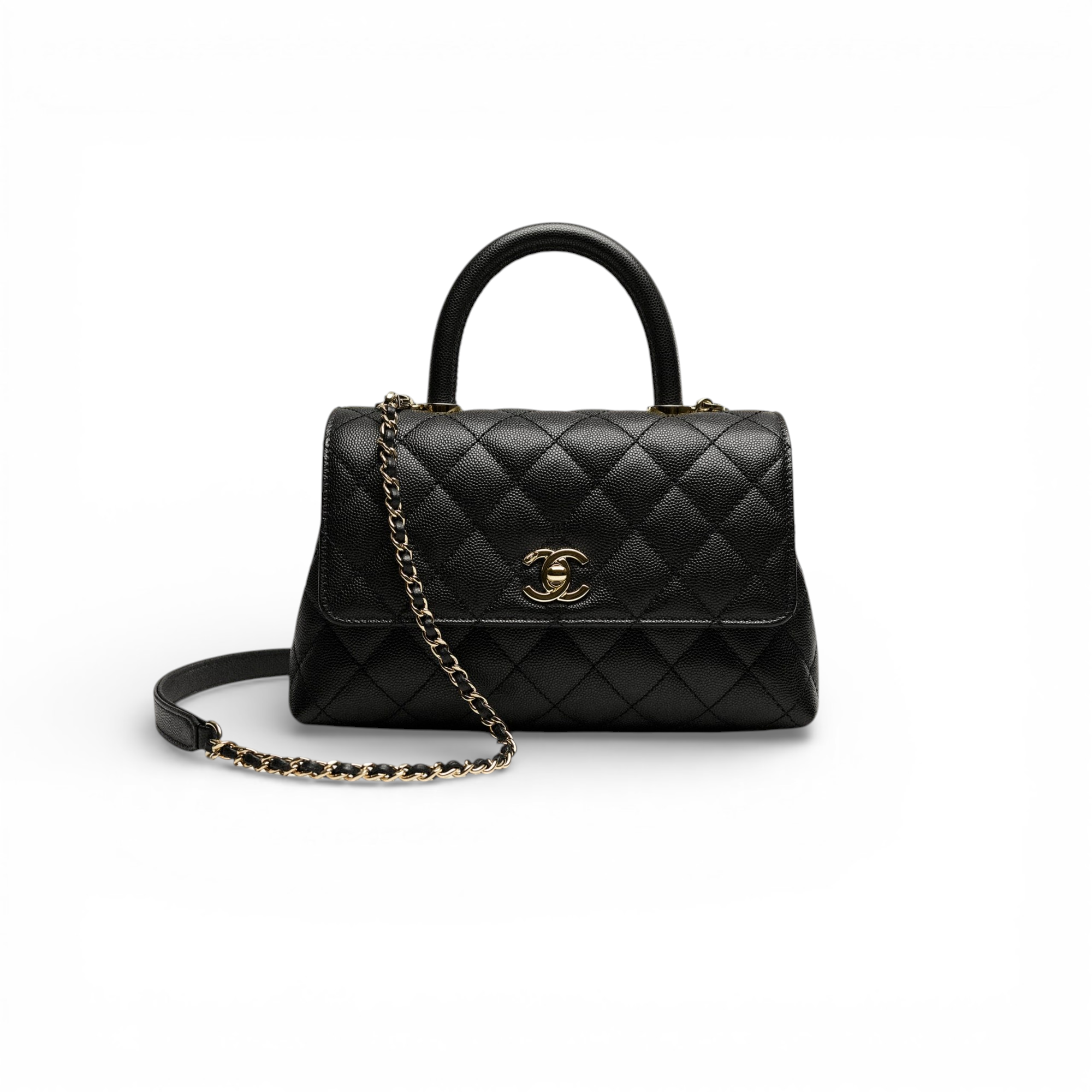 حقيبة شانيل فلاب بمقبض علوي سوداء