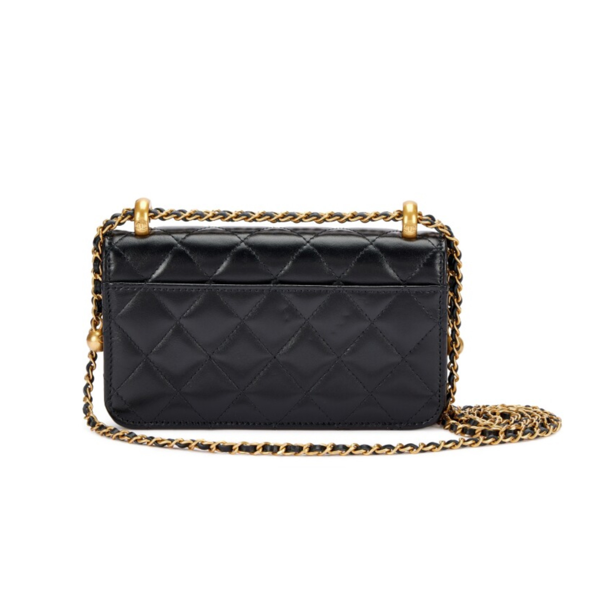 حقيبة شانيل فلاب أسود إطارات ذهبية