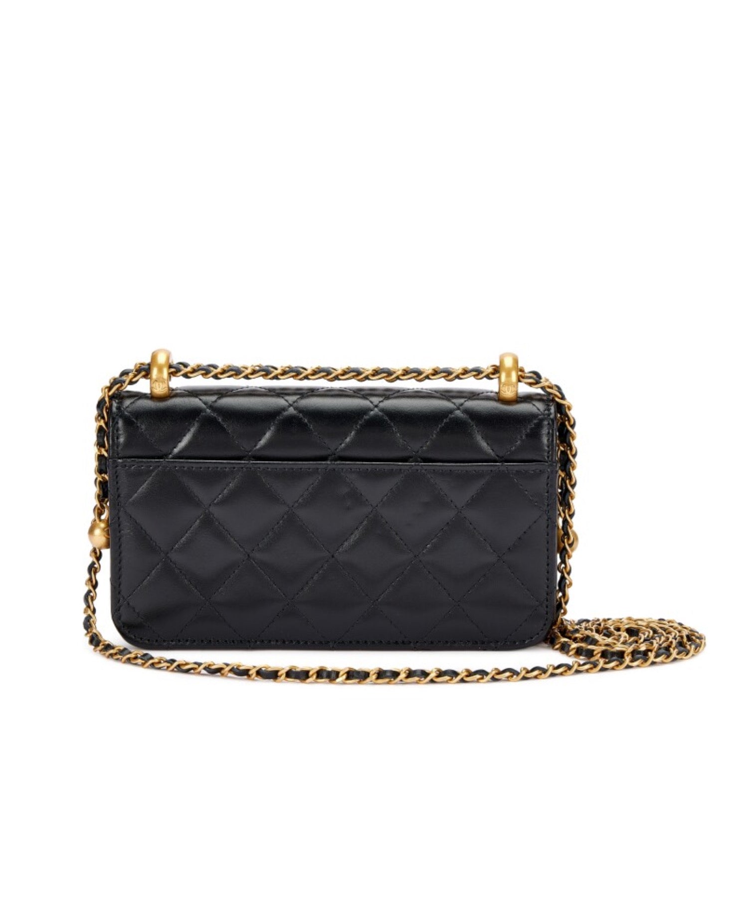 COCO Black Quilted Lambskin Flap Bag Brushed Gold Hardware