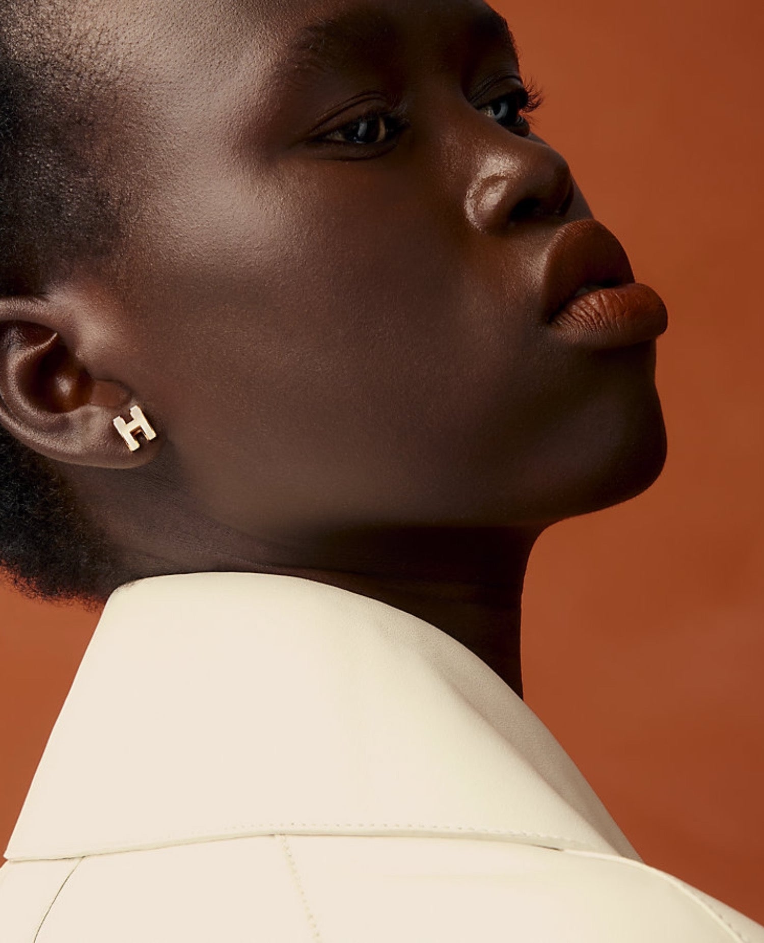 HMS Mini Pop H Earrings Blanc / Rose Gold