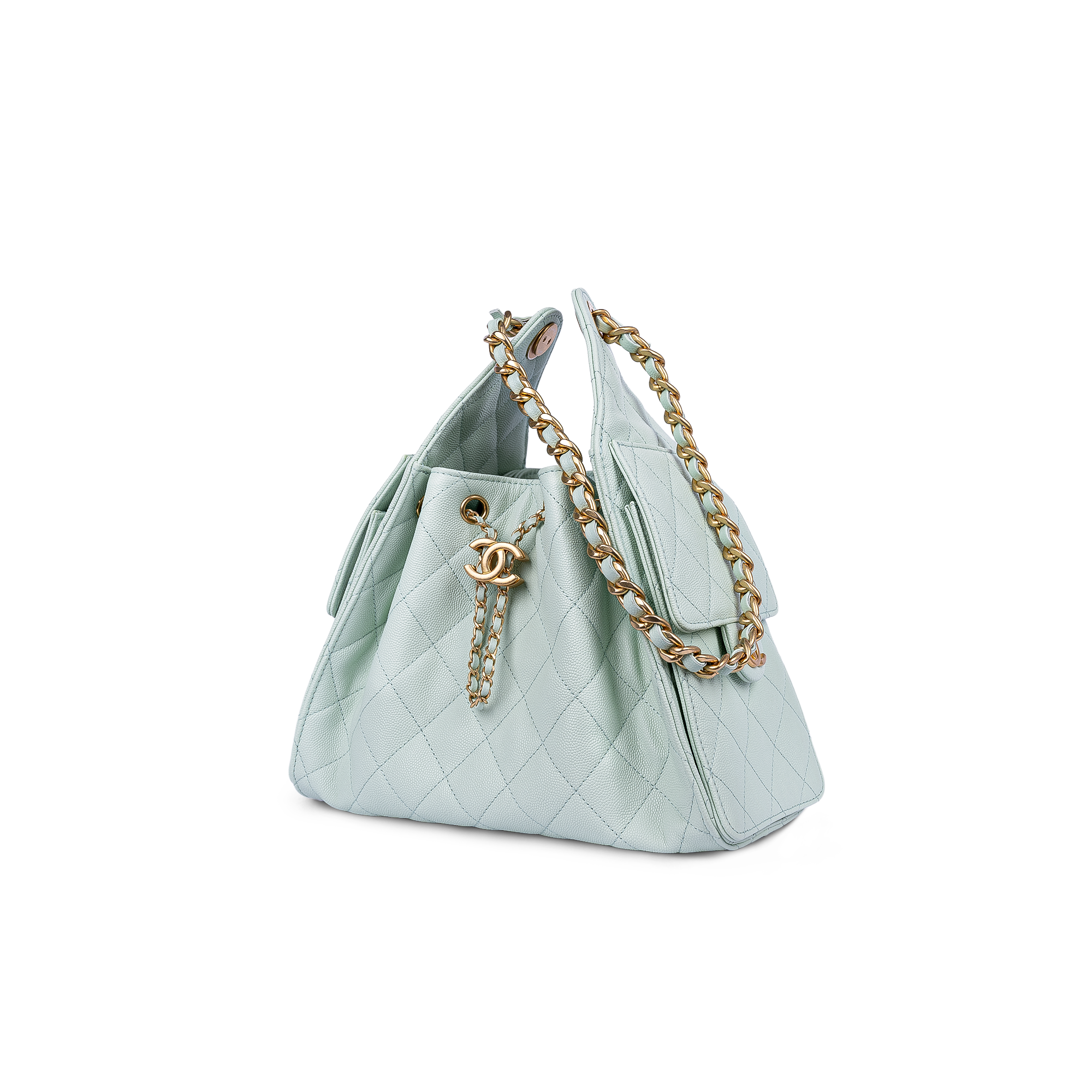 حقيبة شانيل 25 سمول خضراء فاتحة