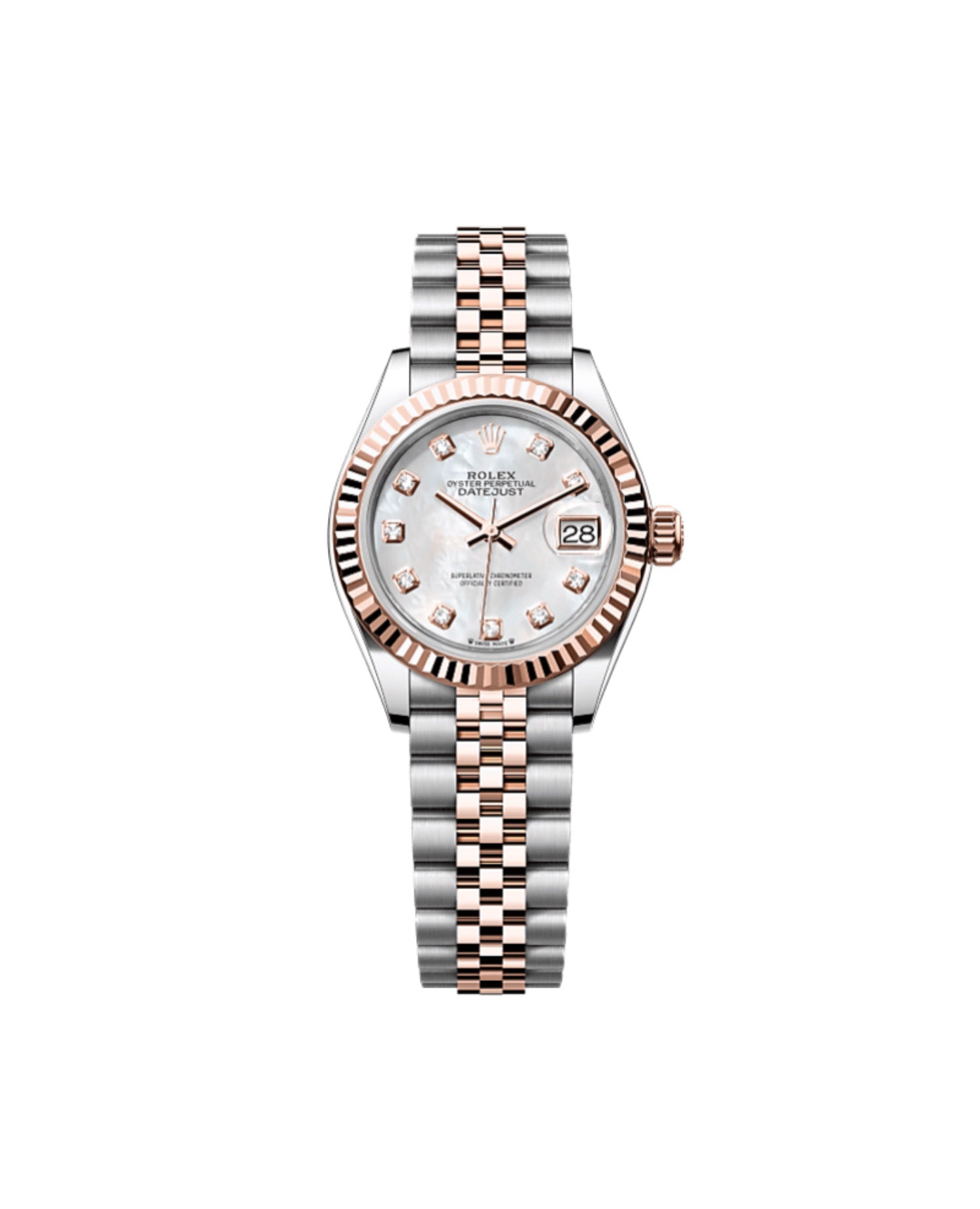 RLX Lady-Datejust Oyster, 28 mm, Oystersteel and Everose gold, Mother-Of-Pearl