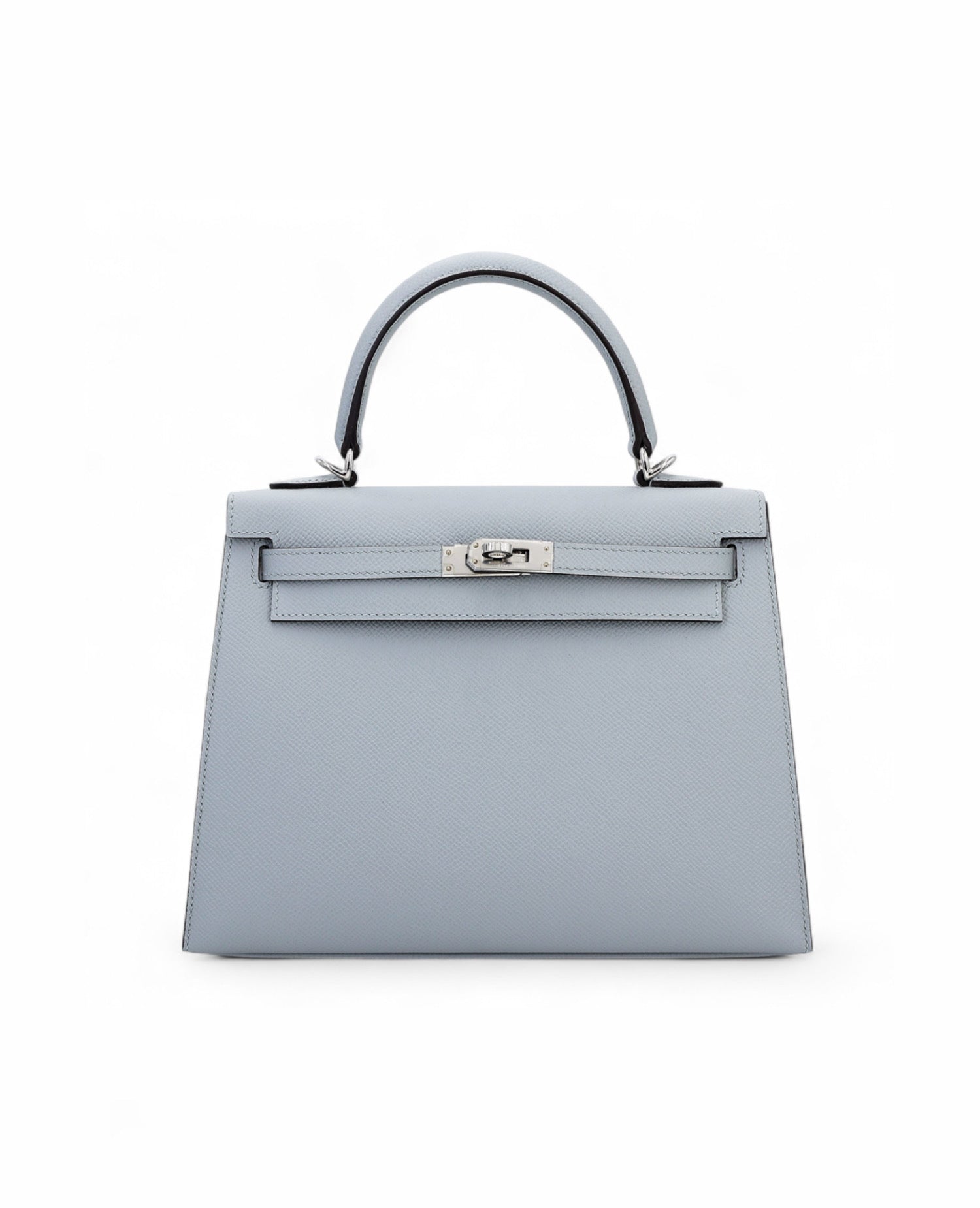 حقيبة هيرمس كيلي 25 إبسوم أزرق إطارات فضية
