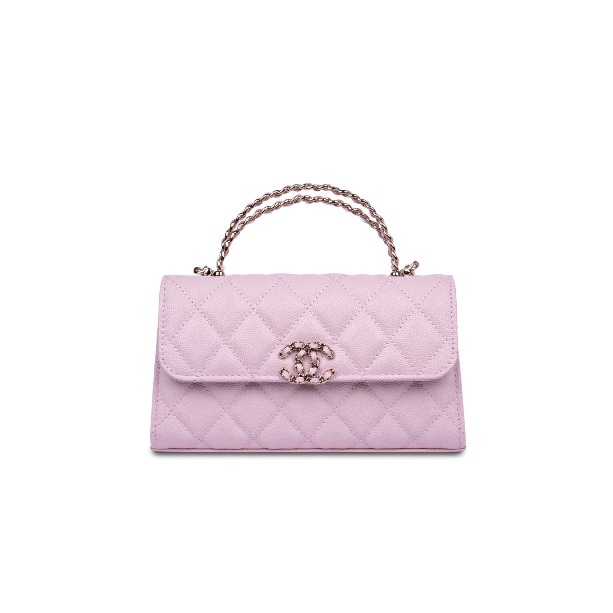 حقيبة شانيل توب هاندل وردية