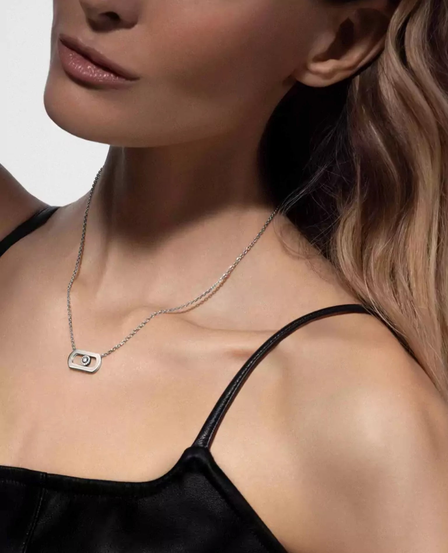 MSK  MSK  So Move White Gold Diamond Necklace