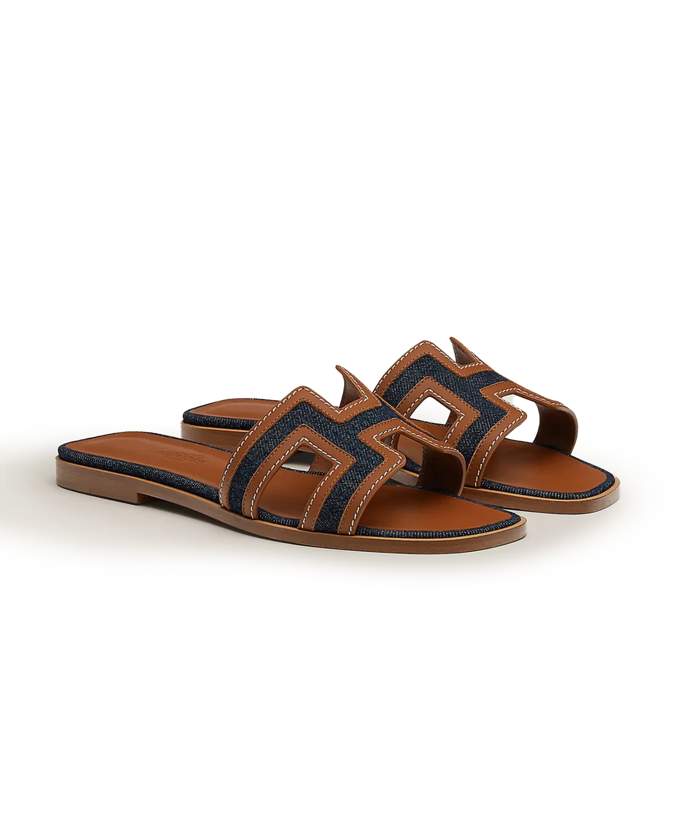 صندل هيرمس أوران أزرق وذهبي