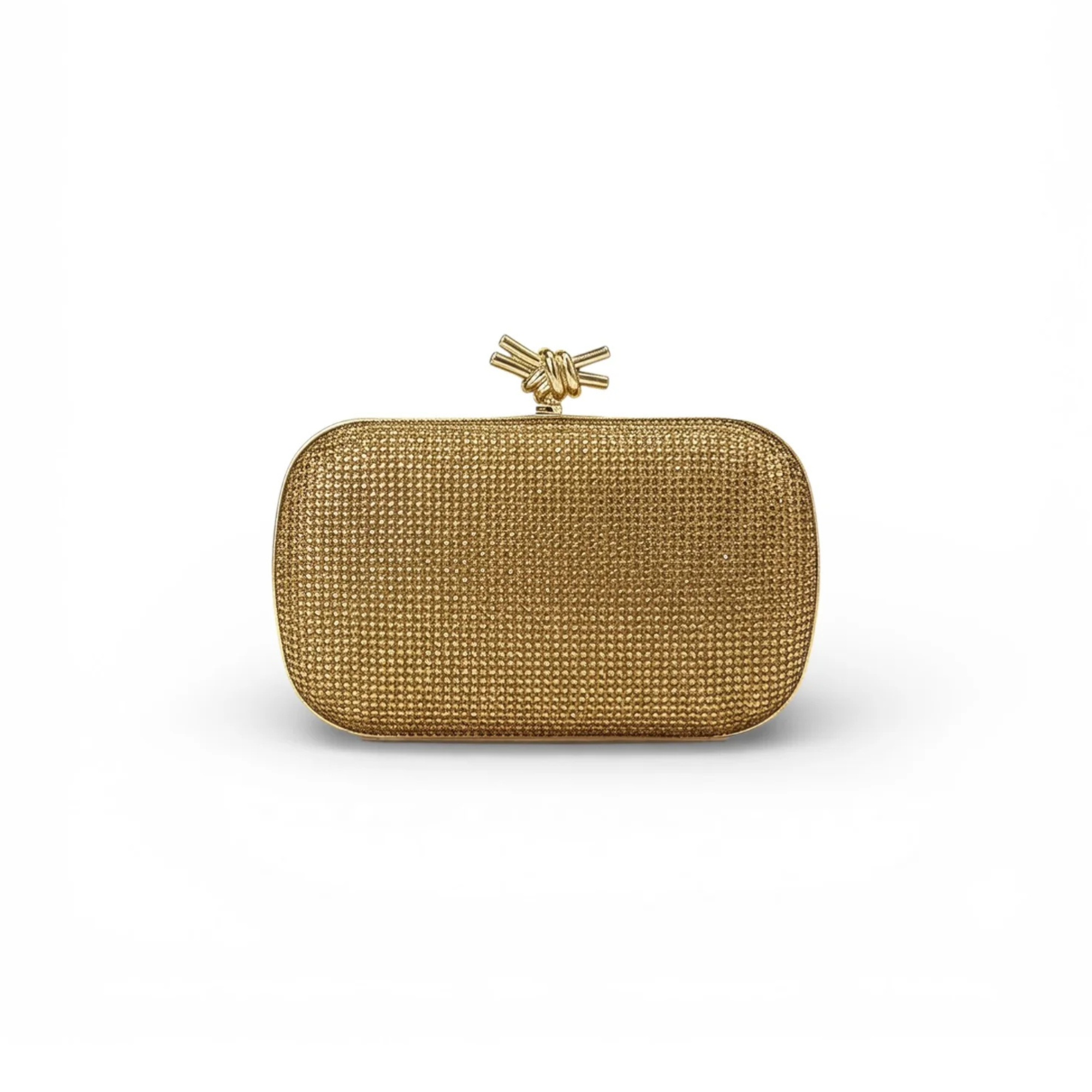 BVG Knot Clutch Crystal Gold